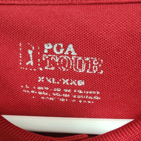 PGA Tour Red Polo Shirt with Black Trim - Picture 2 of 4